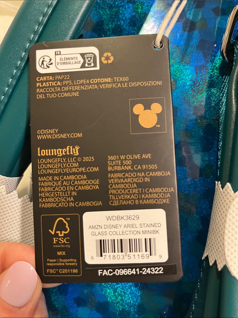 Loungefly The Little Mermaid Limited Edition Stained Glass Mini Backpack Set - Picture 6 of 7